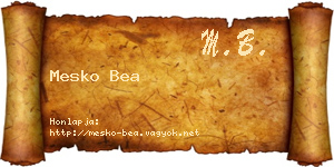 Mesko Bea névjegykártya